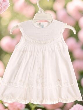 Feltman Brothers Stunning Smocked White Dress Lk New SZ 6M